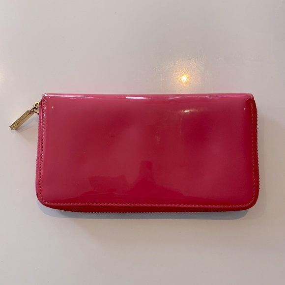 Hot Pink Patent Leather Tory Burch Zip Wallet - Picture 2 of 6